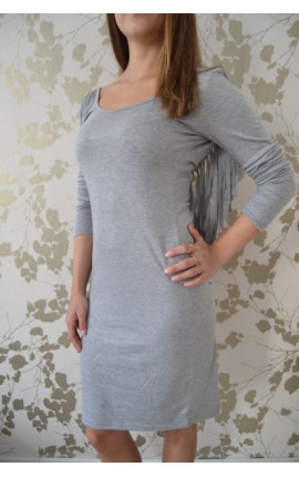 Fringe Dress - Grey