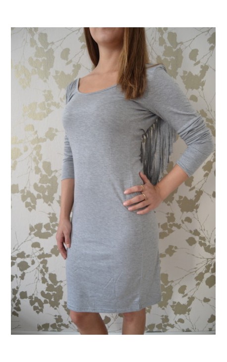 Fringe Dress - Grey